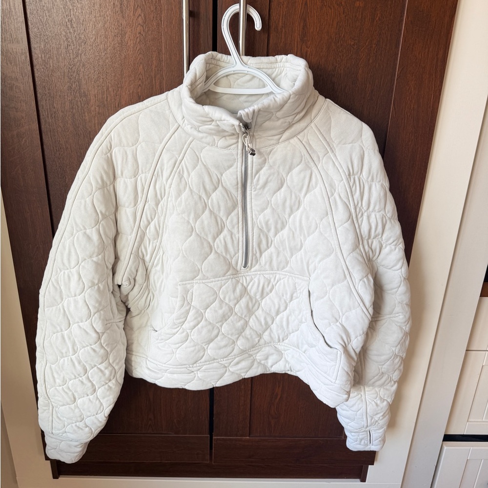 White Quilted lululemon Pullover Jacket